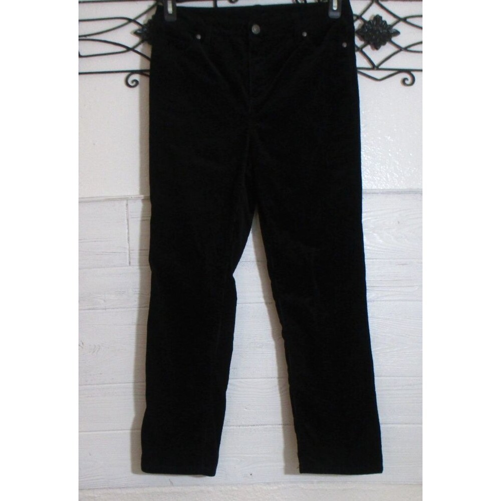 Style & Co Corduroy Pants Women's Size 6P Black Tapered Leg Pockets